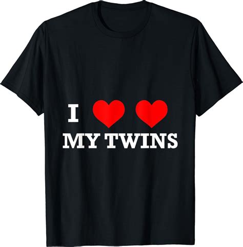 I Love My Twins Hearts Double Love Twin Mom Twin Dad T T
