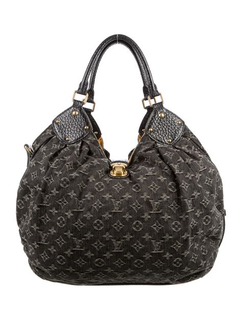 Louis Vuitton Denim L Hobo Black Hobos Handbags Lou89856 The