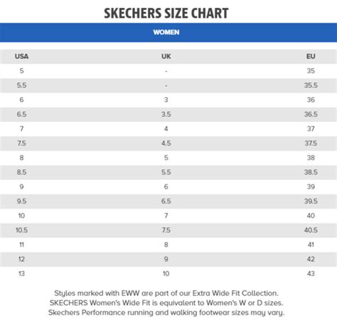Skechers Shoe Sizing Chart