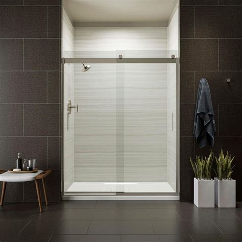 KOHLER Levity 59 in. x 74 in. Frameless Sliding Shower Door in Nickel