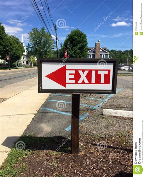 Roadside Exit Sign Stock Photo Image Of Lampposts Line 55922846