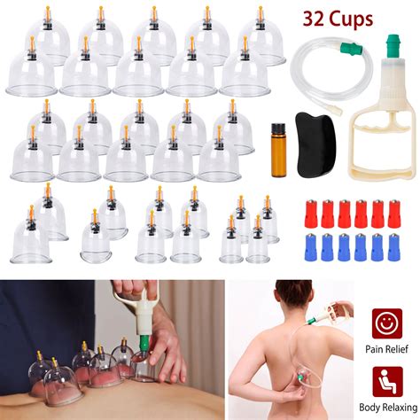 Cupping Therapy Set 32 Therapy Cups Cupping Set With Pump Professional Chinese Acupoint