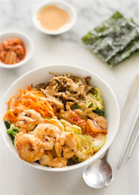 Spicy Korean Shrimp Rice Bowl Recipe Buttered Side Up Delicious