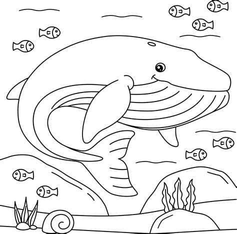 Blue Whale Coloring Page For Kids 5073776 Vector Art At Vecteezy