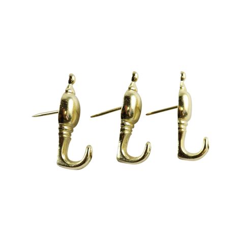 Everhang Brass Plated Small Finial Picture Hanging Push Pins 3 Pack