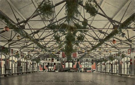 Charleston South Carolina Sc Navy Yard Reception Hall Vintage Postcard