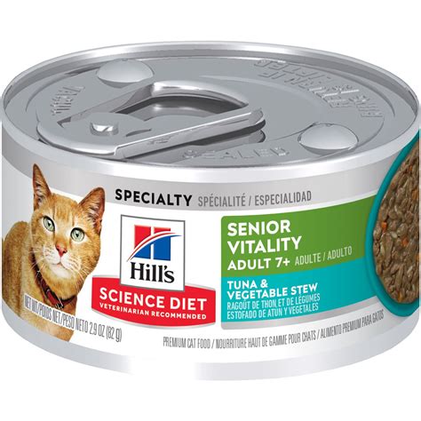 Hills cat food author review by dr. Hill's Science Diet Adult 7+ Senior Vitality Tuna ...