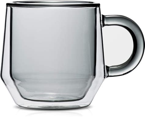 Double Walled Glass Coffee Mugs By Hearth I 2 6oz Smoked