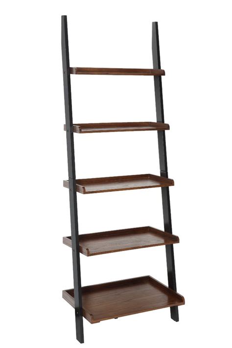 Gilliard Ladder Bookcase Dark Walnutblack Allmodern Havenly