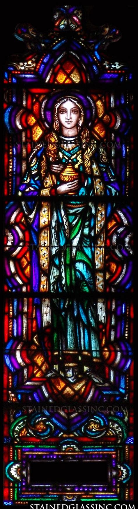 Colorful Mary Magdalene Religious Stained Glass Window