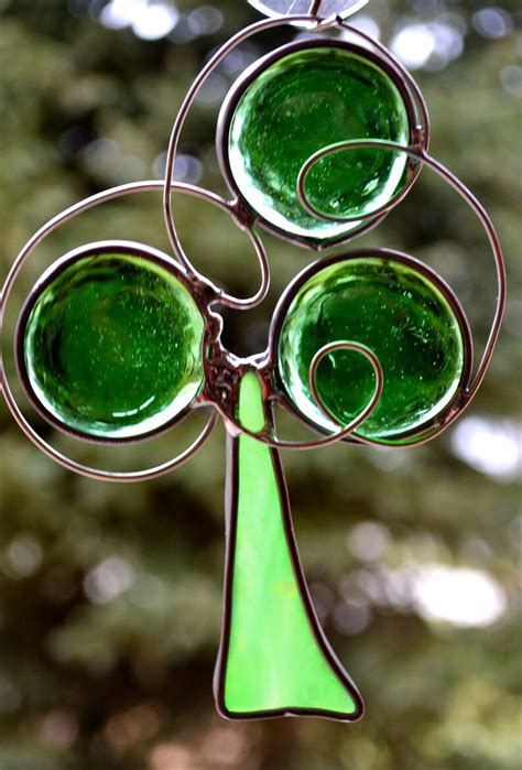 Funky Shamrock Stained Glass Suncatcher St Patricks Irish Etsy