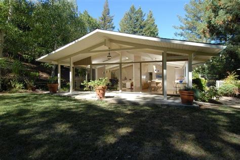 Simple Roof Line Exterior Midcentury With Window Wall Rectangular