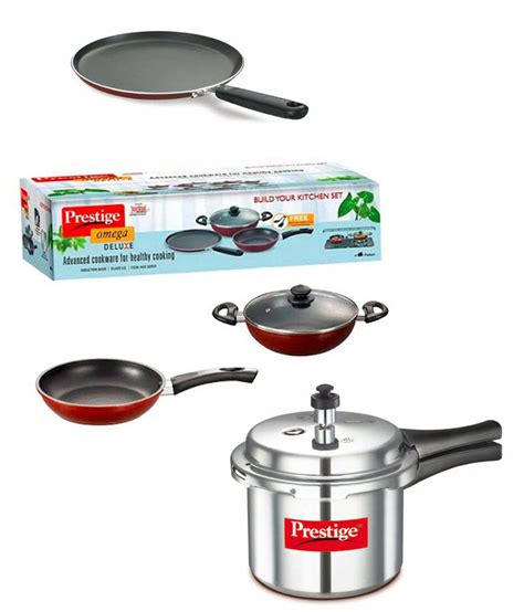 prestige cooker pressure cookware ltrs pcs lid combo omega deluxe popular india