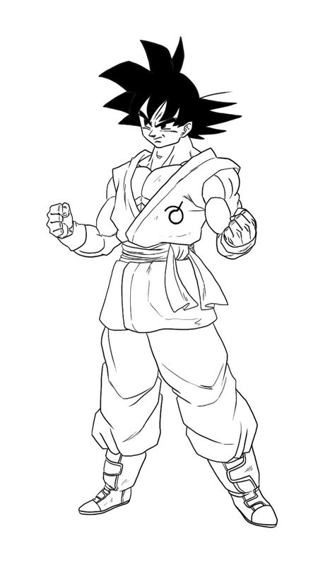 Dibujo De Goku Fase Normal Para Pintar Dibujos Fáciles