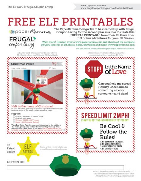 Free Elf On The Shelf Costumes And Elf Printable Notes