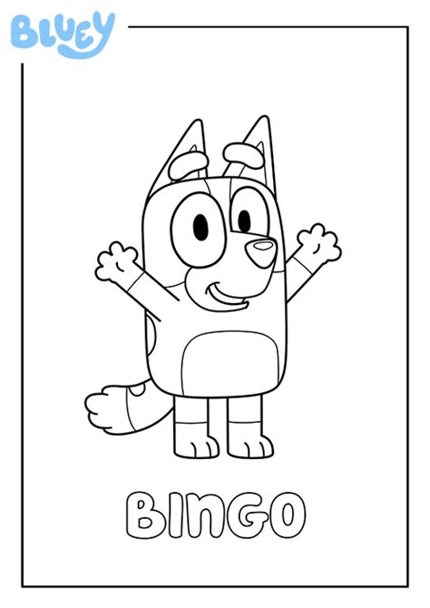 Print Your Own Colouring Sheet Of Bluey's Sister Bingo | Kids colouring printables, Coloring