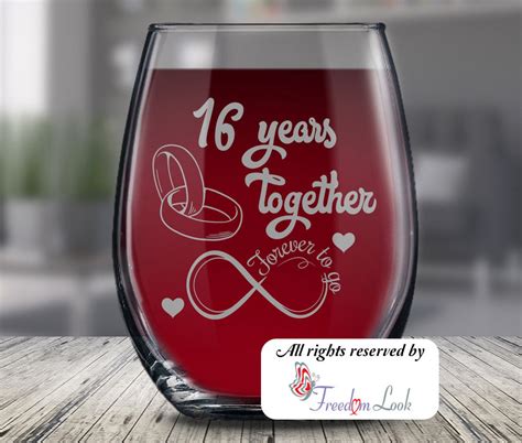 16th Wedding Anniversary Gift For Him And Her Married For 16 Years 16th