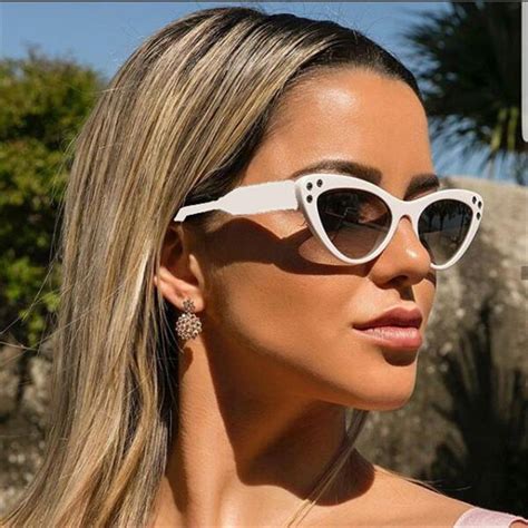 Sexy White Cat Eye Sunglasses Women 2018 Fashion Sun Glasses Luxury