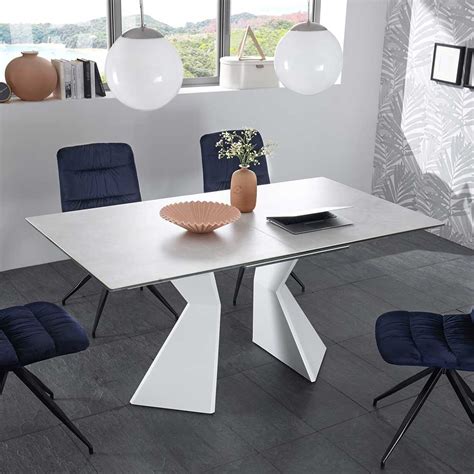 Esstisch, tisch ,esszimmertisch, ,säulentisch ausziehbar weiss hochglanz. Esszimmertisch in Weiß ausziehbar modern - Tisch-kaufen.de