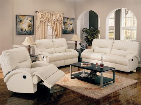 Bedroom inspiration for every style and budget. White Bonded Leather Motion Living Room Sofa w/Options
