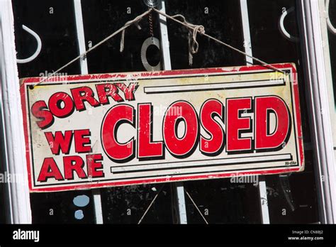 Sorry Were Closed Sign High Resolution Stock Photography And Images