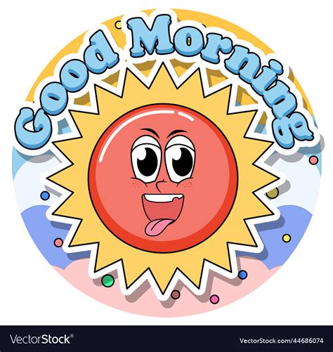 Good Morning Icon Comic Style Royalty Free Vector Image