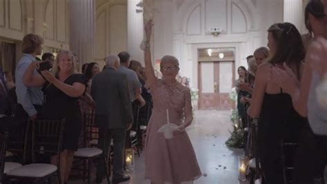 grandmother steals show as flower girl at granddaughter s wedding