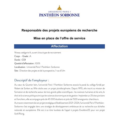 Responsable des projets européens de recherche pdf DocDroid