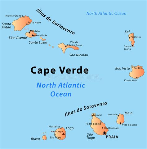 Mappa Politica Di Capo Verde Illustrazione Vettoriale Illustrazione