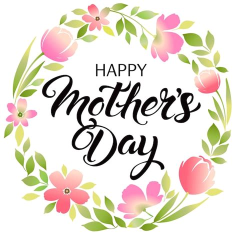 Premium Vector Happy Mothers Day Lettering Mothers Day Greeting Card