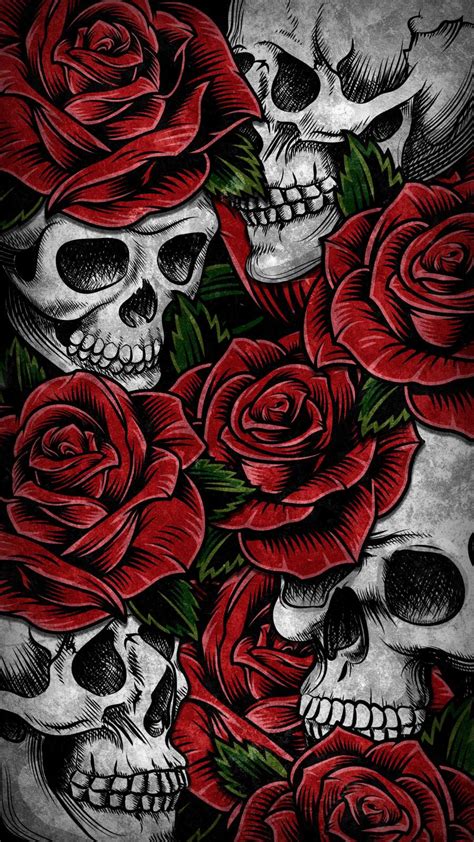 19 Stunning Rose Skull Android Wallpapers