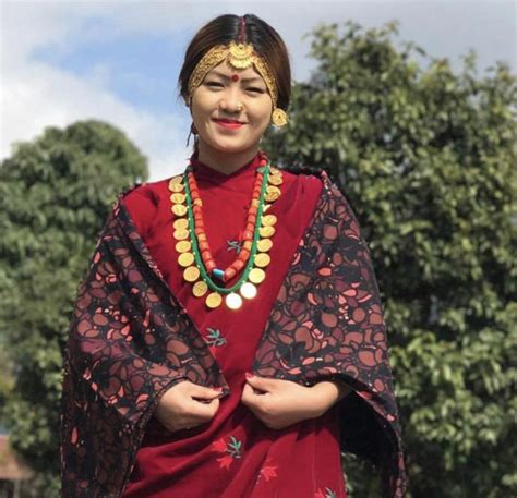 A Beautiful Nepali Girl In Gurung Dress 🌹 National Clothes Gurung Dress Traditional Outfits