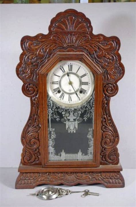 Ansonia 8 Day Striking Cottage Clock With Key And Pendulum Clocks Zother Horology Clocks