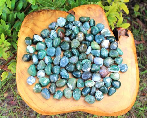 Moss Agate Tumbled Stones Choose How Many Pieces Premium Quality A