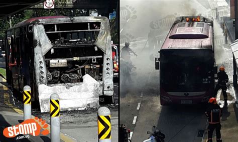 kudos to scdf officers for swiftly putting out flames after bus catches fire along yishun street 11