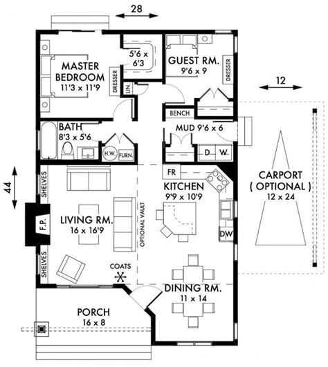 Bedroom cabin floor plans small cottage house. Pin on small house plan's