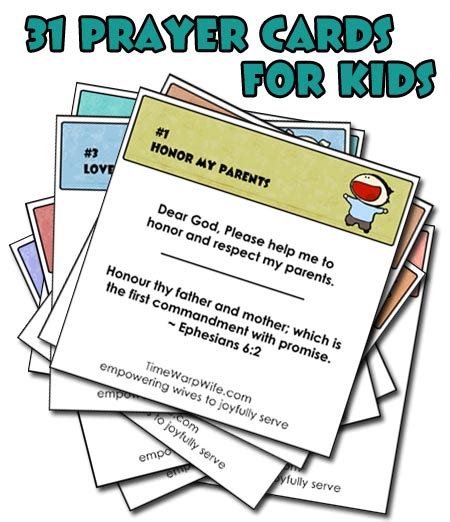 31 Prayer Cards For Kids Free Printable 247 Moms