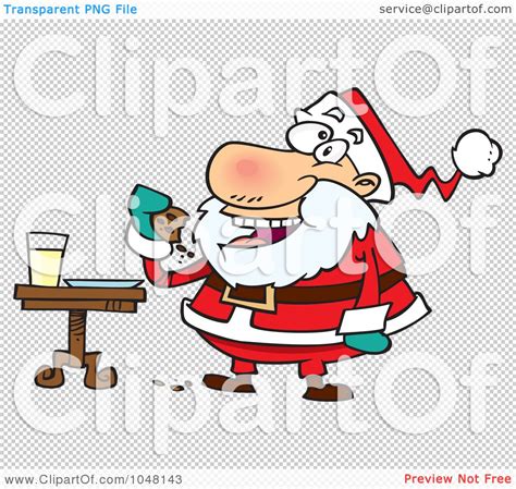 Royalty Free Rf Clip Art Illustration Of A Cartoon Santa Eating