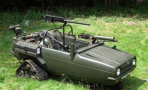 A lot of concept, and even some production, cars share a peculiar commonality in their offbeat choice of being built on three wheels. Armed Reliant Robin by Bernard Reeves - Cars show