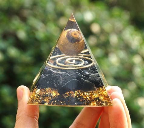 Orgonite Pyramid Tiger Eye Crystal Sphere Obsidian Quartz Etsy