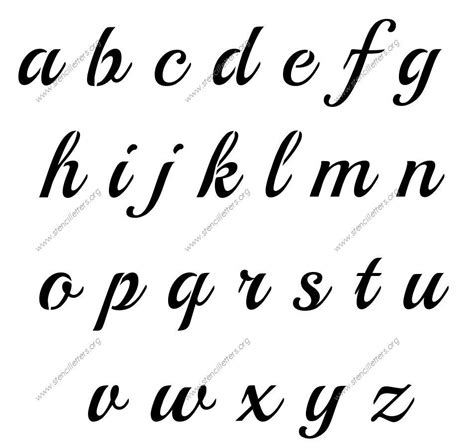 Vintage Calligraphy A To Z Lowercase Letter Stencils Cursive Alphabet