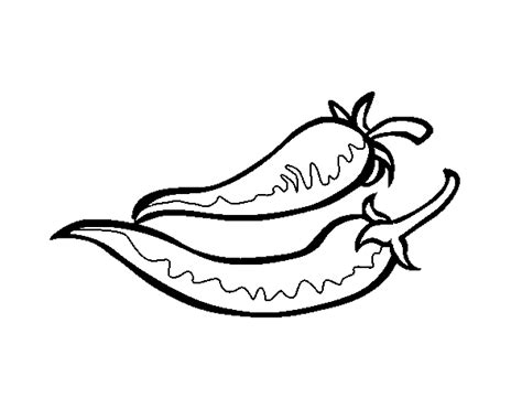 Chili Pepper Coloring Page Coloring Home