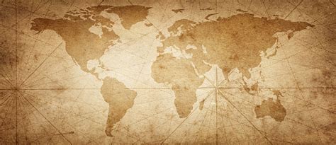 Antiguo Mapa Del Mundo Sobre Un Viejo Fondo De Pergamino Estilo Vintage