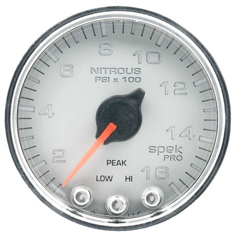 Autometer 2 116in 0 1600 Psi Spek Pro Silver With Chrome Nitrous