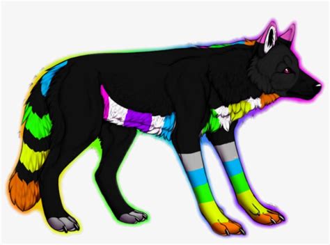 Neon Rainbow Wolf Adoptable Sold By Crystalcalluna D7050p2 Cat Grabs