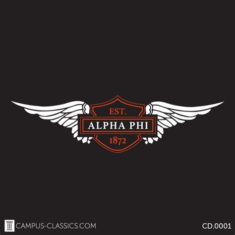 Black Motorcycle Wings Alpha Phi Campus Classics
