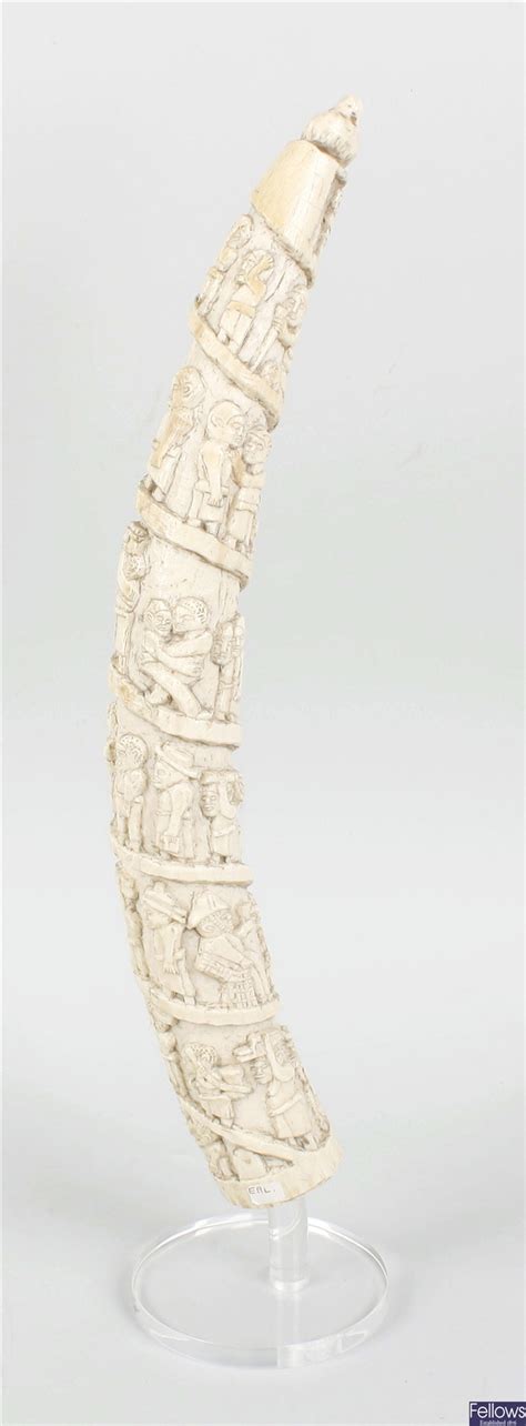Lot304 An African Carved Ivory Tusk