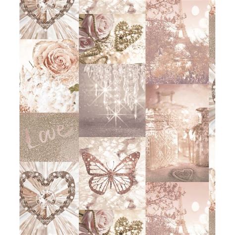 Arthouse Love Paris Pastel Pink And Gold Chic Montage Glitter Glam