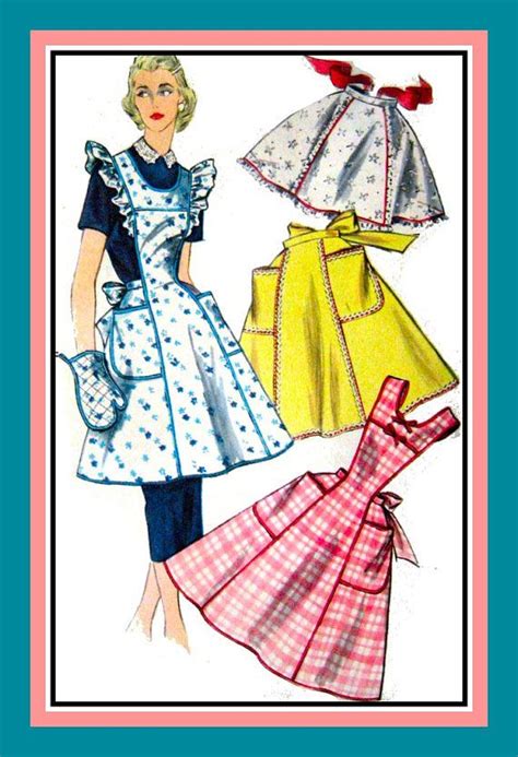 Vintage 1954 Classic Americana Apron Collection Sewing Etsy Vintage
