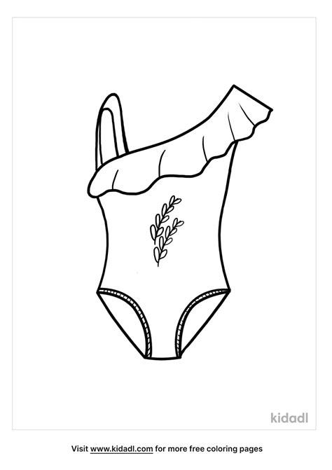 Free Bathing Suit Coloring Page Coloring Page Printables Kidadl